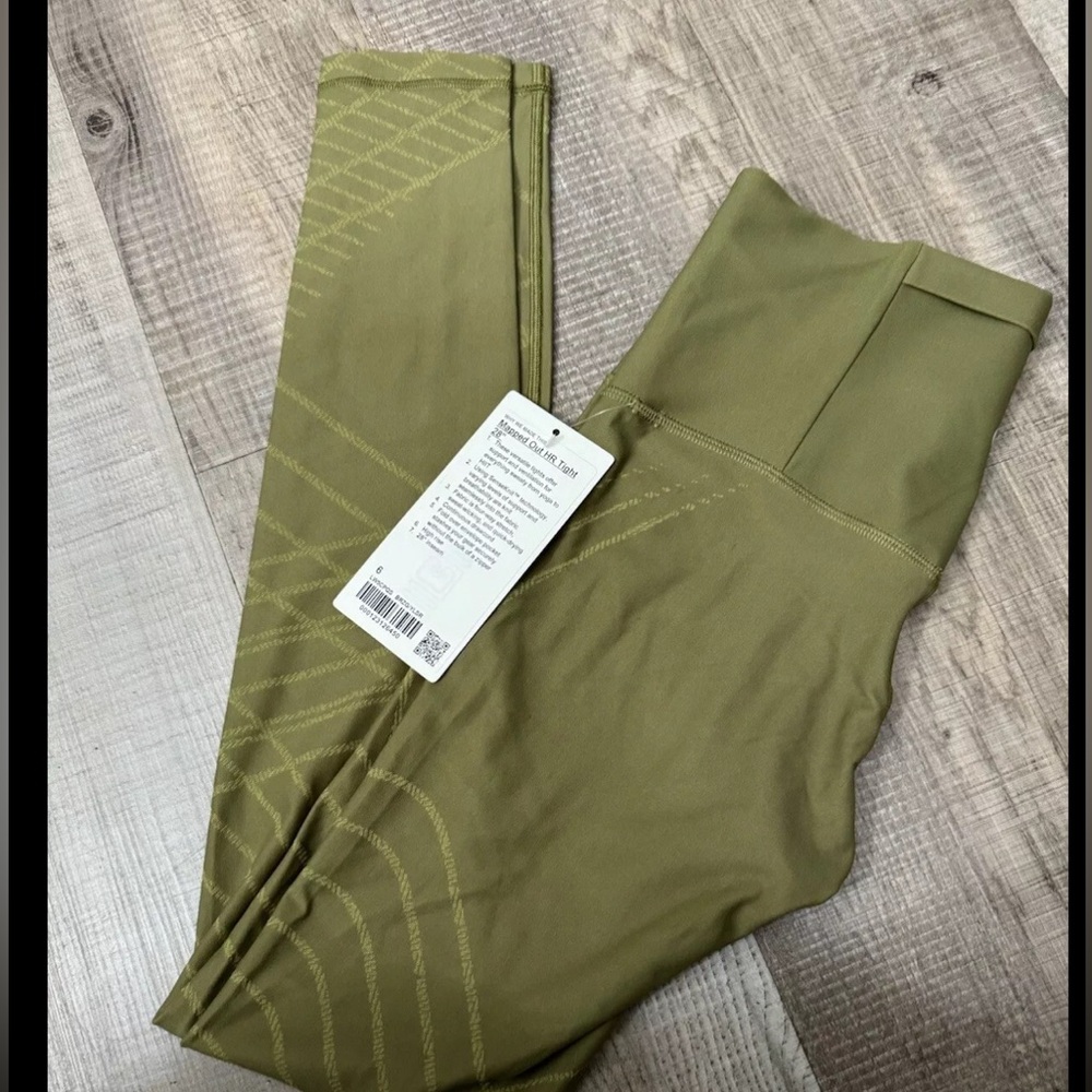 Lululemon Mapped Out HR Tight 28” Size 6 Bronze Green BRZG